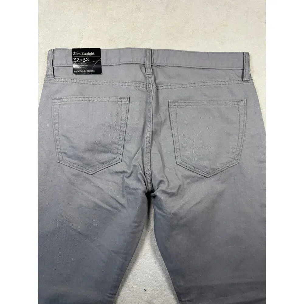 Banana Republic Slim Straight Gray Jeans Men’s 32x32 New With Tags NWT